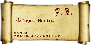Fényes Nerina névjegykártya